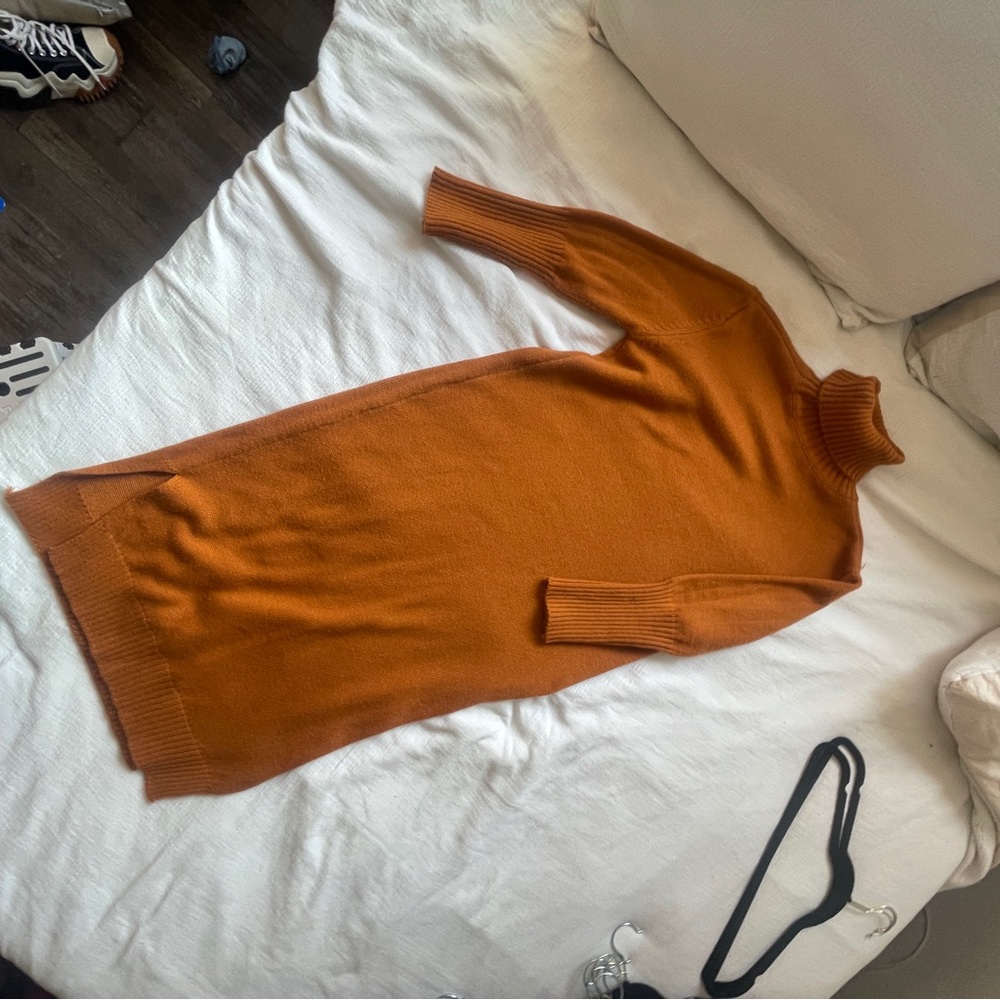 Orange sweater midi maxi dress!